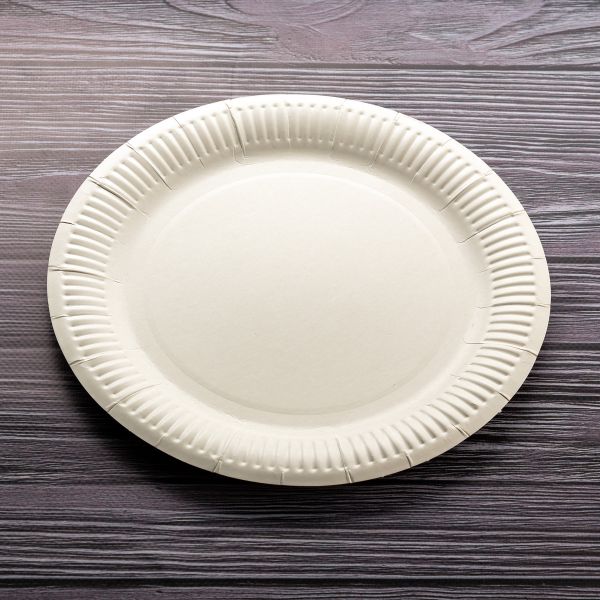 Тарілка паперова ламінована d-23 см БІЛА 50 шт