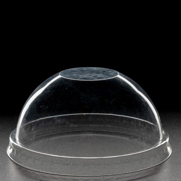 Кришка пластикова купол без отвору на стакан РР d-94 мм 100 шт