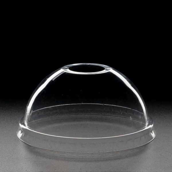 Кришка пластикова купол з отвором на стакан РР d-94 мм 100 шт