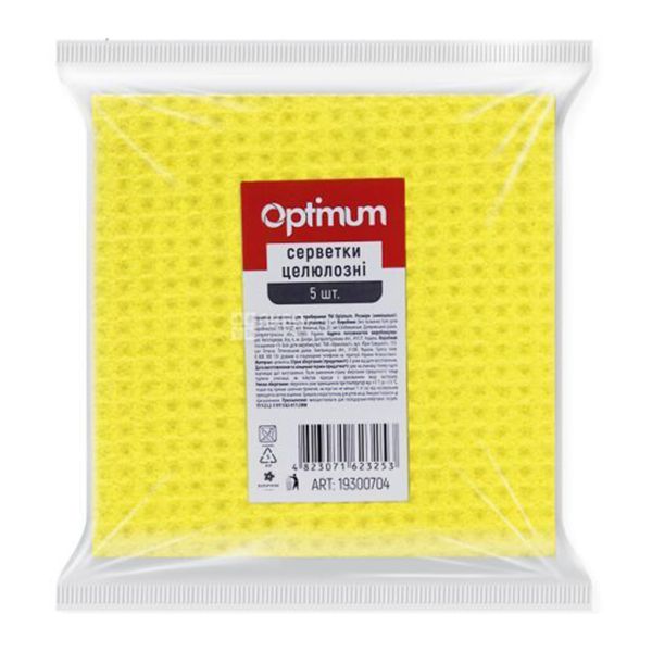 Серветка-губка целюлозна 15*15см Pro Optimum 5шт