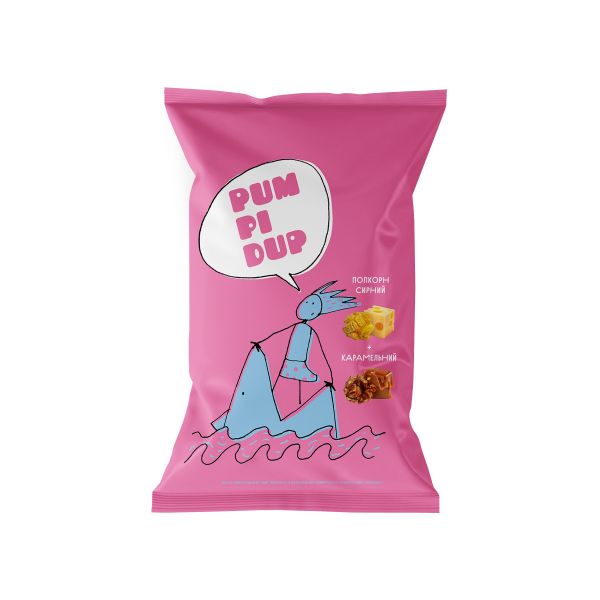 Попкорн PUP PI DUP зі смаком карамелі та сиру 90 г