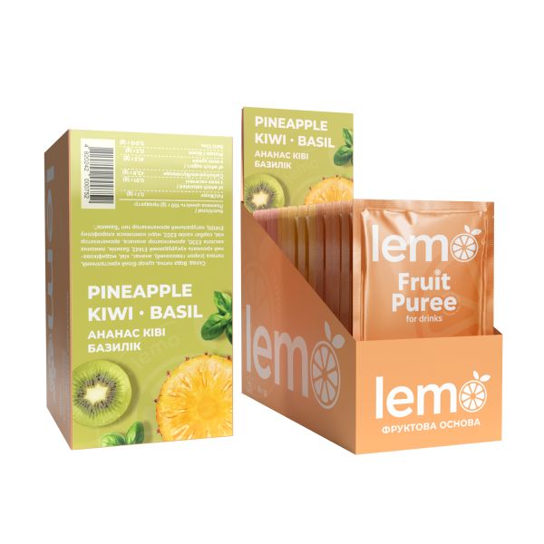 Концентрат для лимонаду та чаю LEMO Ананас-Ківі-Базилік 45 г