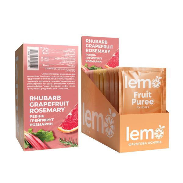 Концентрат для лимонаду та чаю LEMO Ревінь-Грейпфрут-Розмарин 45 г