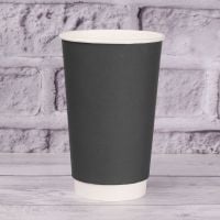  Стакан бумажный двухслойный черный 500 мл 20 шт