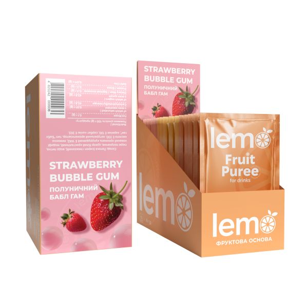 Концентрат для лимонаду та чаю LEMO Полуничний Бабл Гам 45 г