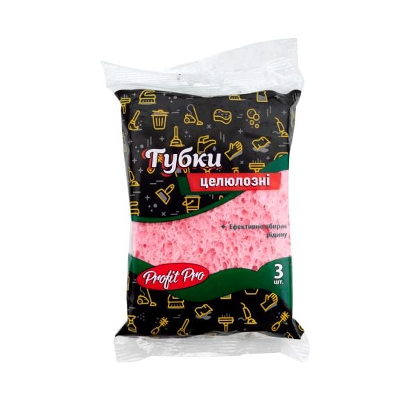 Губки для посуду вологопоглинаючі 130*90*9 мм Profit 3 шт/уп