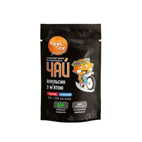 Концентрат чая Meal Time апельсин с мятой БЕЗ САХАРА 50 г дойпак