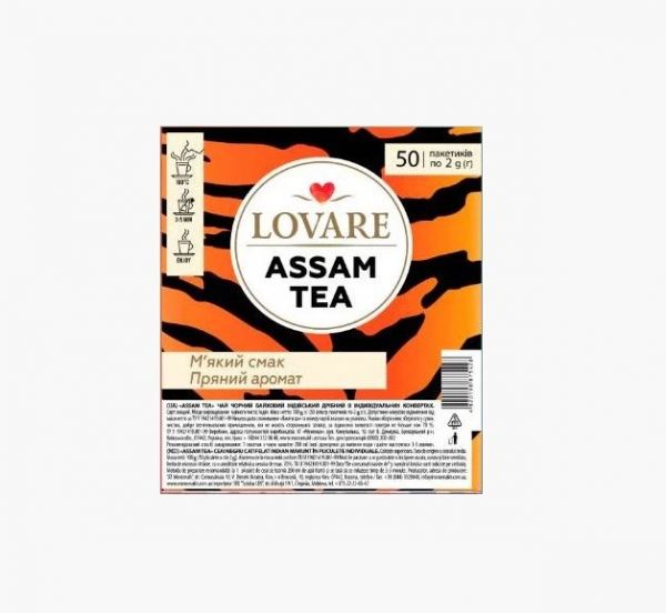 Чай чорний пакетований LOVARE Assam tea 50 шт