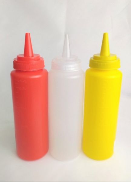 Пляшка для соусів з мірною шкалою 240 мл жовта