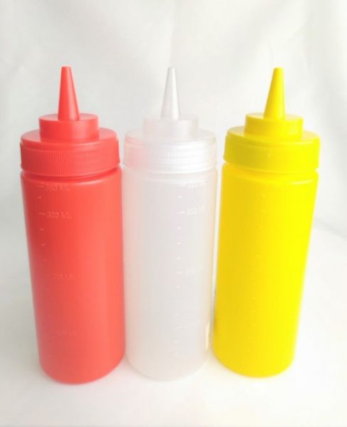 Пляшка для соусів з мірною шкалою 360 мл  прозора