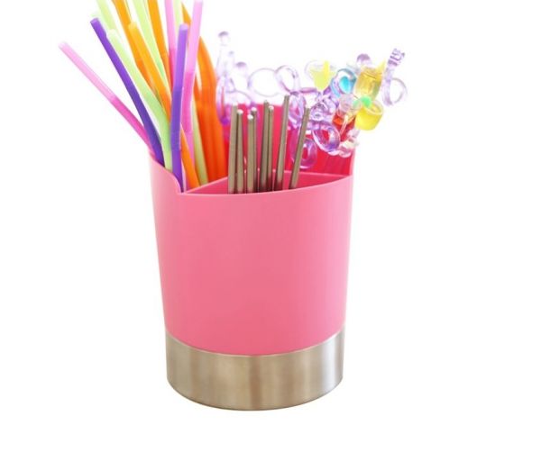 Диспенсер/стаканчик чорний для трубочек і мішалок для коктейлю