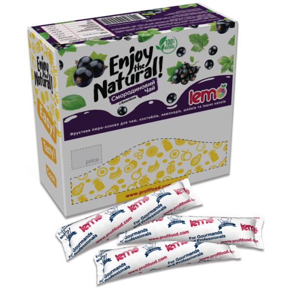 Пюре-основа для чаю та напоїв LEMO Смородиновий з базиліком 45г/стік