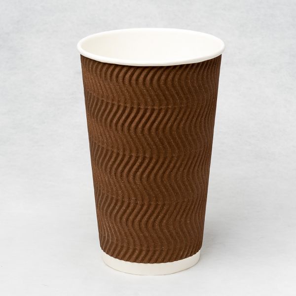 Гофростакан Ripple 500 мл коричневий