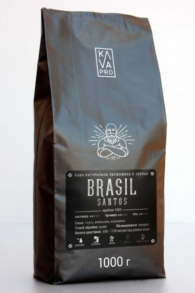 Кава в зернах KAVA PRO Brasil Santos 100% Arabica