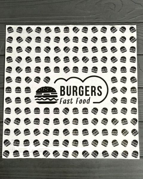 Папір обгортковий для бургеров жиростійкий 320*320 мм 40г/м2 BLACK 1000 шт