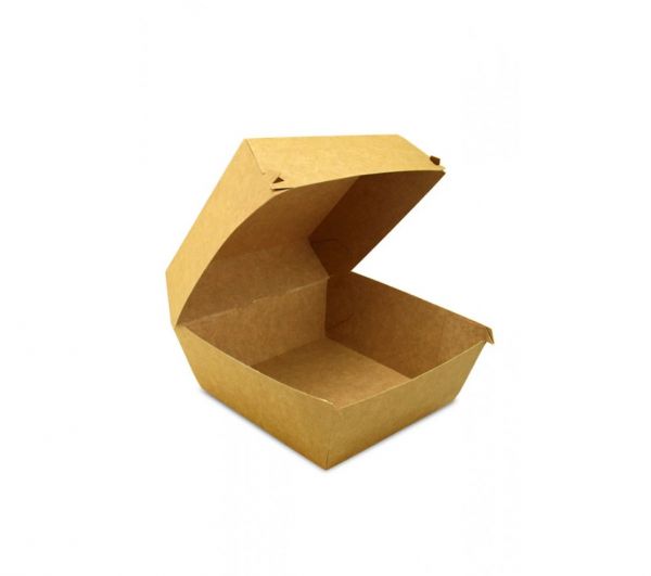 Упаковка картонна для гамбургера та бургера 130*130*100 мм КРАФТ/КРАФТ