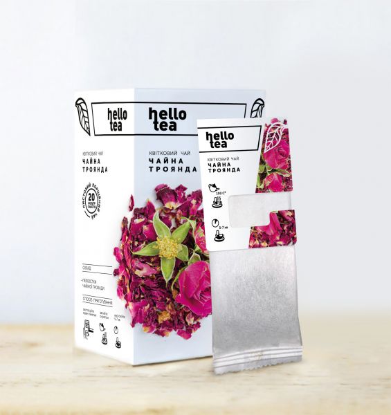 Чай трав'яний пакетований Hello Tea Чайна Троянда 20 шт