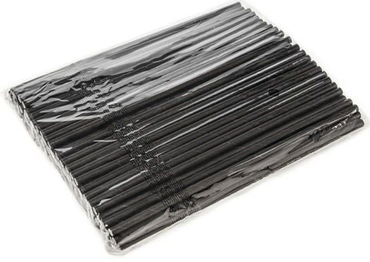 Трубочки паперові з гофрой d=6 мм L=200 мм 100 шт чорні