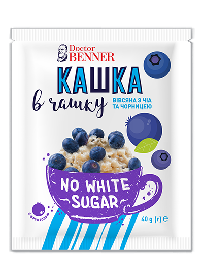 Каша вівсяна з Чіа та чорницею Doctor BENNER 40г
