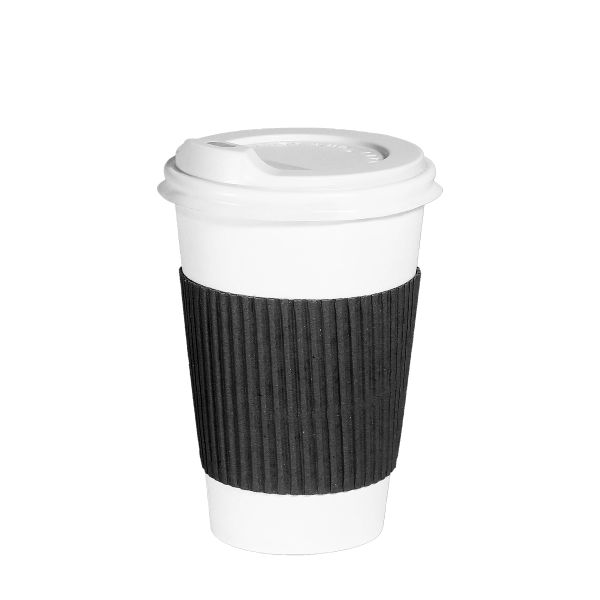 Термочехол клеєний на стакан паперовий 250-340 мл чорний