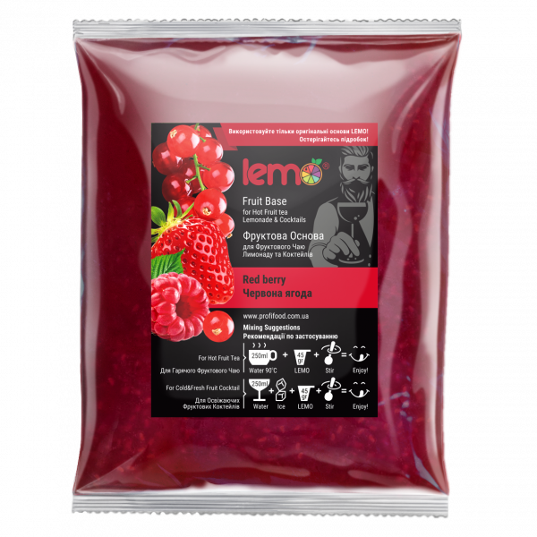 Концентрат для лимонаду та чаю LEMO Червона Ягода 1 кг
