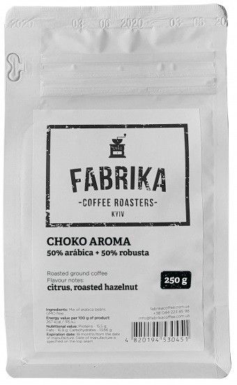 Кава мелена FABRIKA CHOKO AROMA 50/50 250 г
