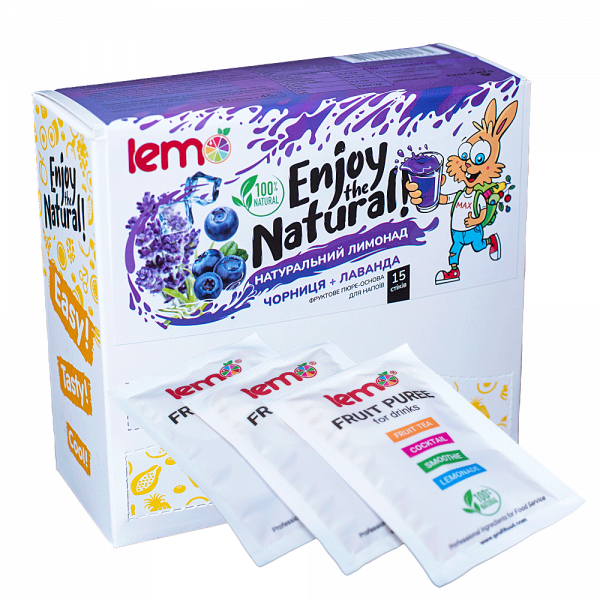 Концентрат для лимонаду та чаю LEMO Чорниця-Лаванда 45 г