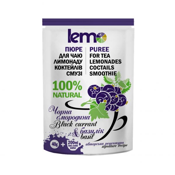 Чай концентрат LEMO чорна смородина та базилік сашет 40 г