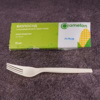 Виделка БІО Amelon 17 см з кукурудзяного крохмалю 12 шт