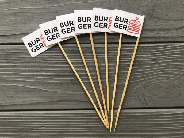 Прапорець для бургера червоний BURGER 100 шт