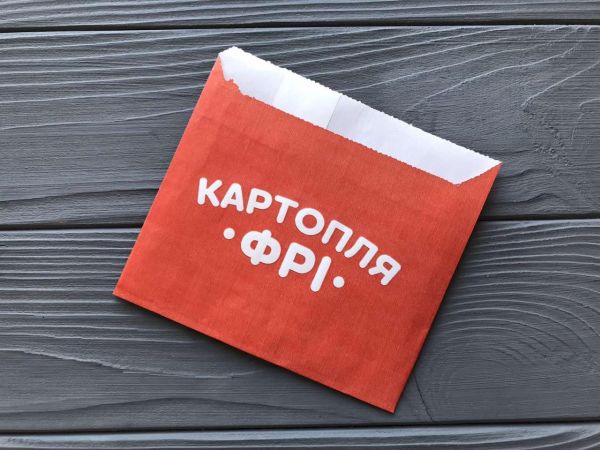 Упаковка для картоплі фрі МІНІ червона 105х120х0мм 40г/м2 (70-100г) 100 шт