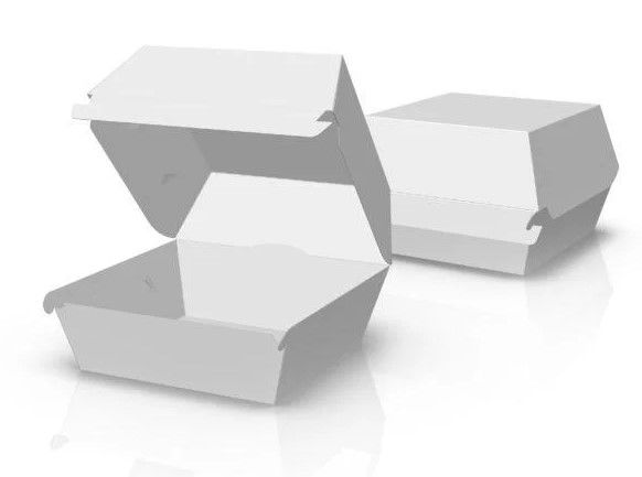 Упаковка картонна для гамбургера та бургера 130*130*80 мм БІЛА