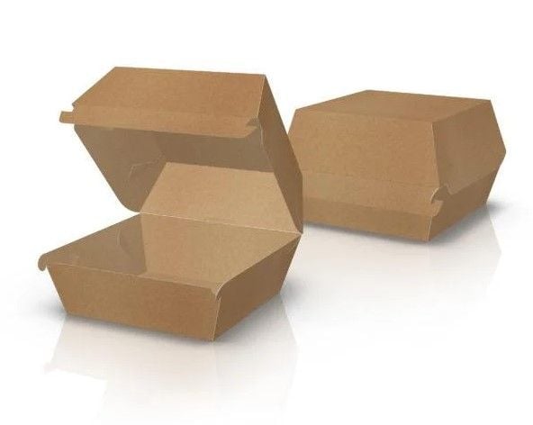 Упаковка картонна для гамбургера та бургера 110*110*80 мм КРАФТ