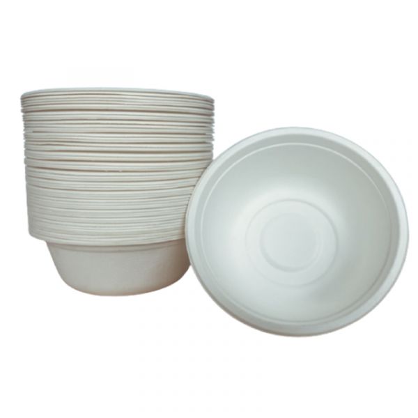 Тарілка БІО глибока 500 мл d-155 мм з цукрової тростини БІЛА 125 шт