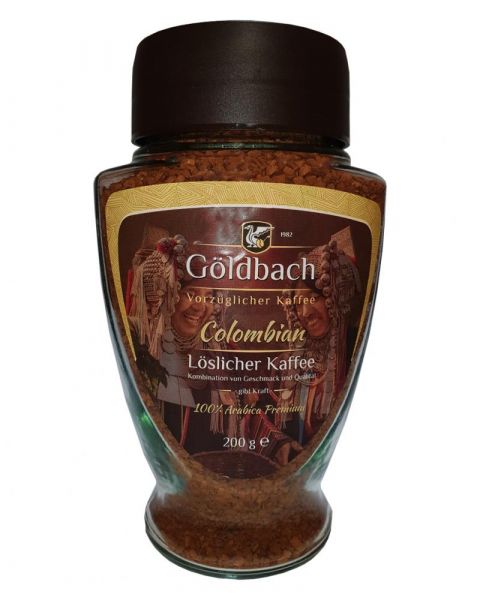 Кава розчинна GOLDBACH Colombian 100% Arabica 200 г склобанка