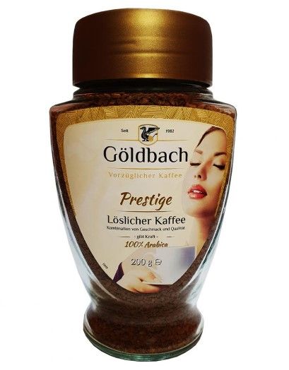 Кава розчинна GOLDBACH Prestige 100% Arabica 200 г склобанка