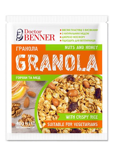 Гранола Горіхи та мед Doctor BENNER 40г