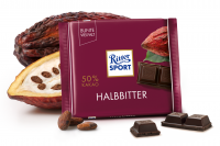 Шоколад RITTER SPORT Halbbitter Темний 50%  100 г