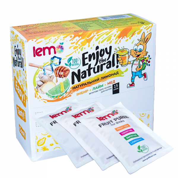 Концентрат для лимонаду та чаю LEMO Імбирь-Лайм-Мед 45 г