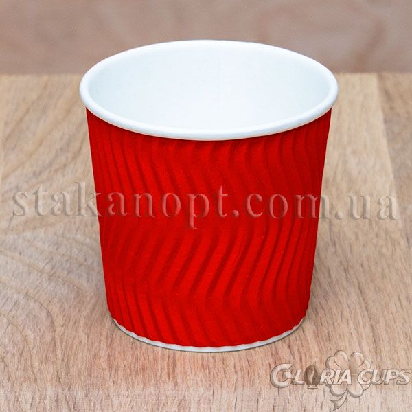 Гофростакан Ripple 110 мл 4oz red