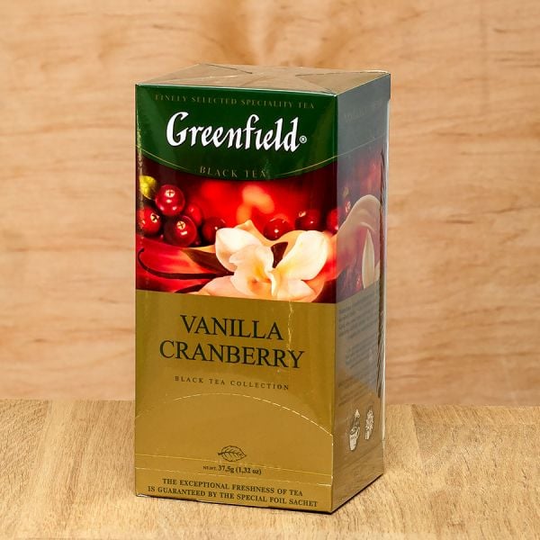 Чай чорний пакетований Greenfield Vanilla Cranberry 25 шт Журавлина