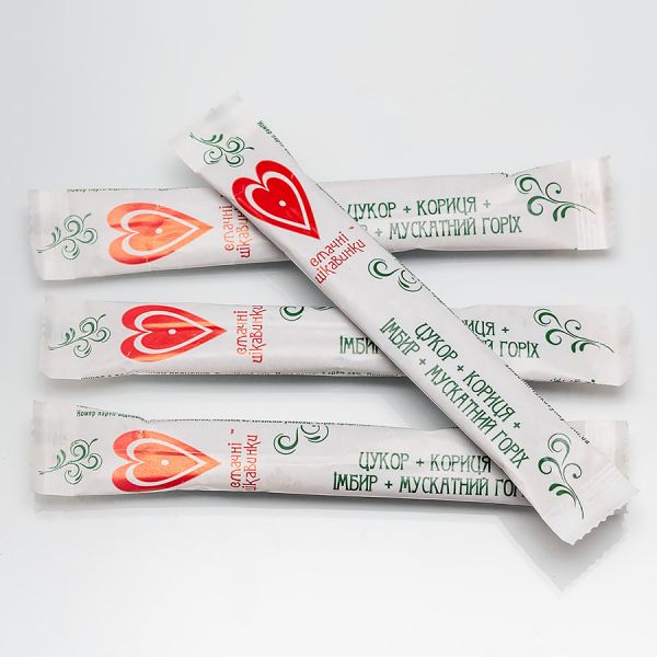 Цукор в стіках Пряний (цукор, кориця, імбир, мускатний горіх) 5г*50 шт/250г
