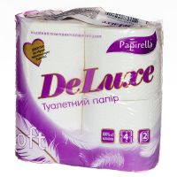 Туалетний папір Papirella Deluxe на гільзі  2 шари 4 рул