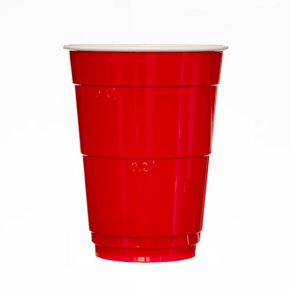 Стакан пластиковий РS 400+ мл 50шт червоний HUHTAMAKI