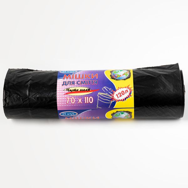 Пакети для сміття 120л/25шт Grand Paket LDPE 25 мкм