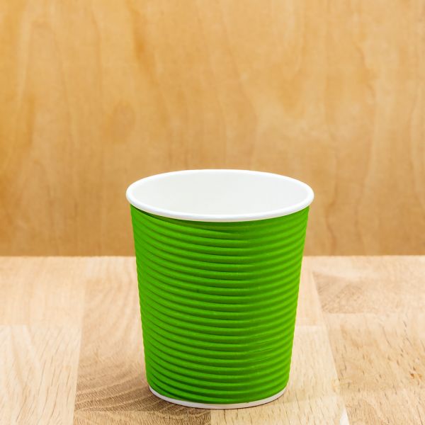 Гофростакан Ripple 185 мл 7oz green spiral