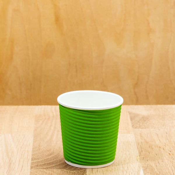 Гофростакан Ripple 110 мл 4oz green spiral