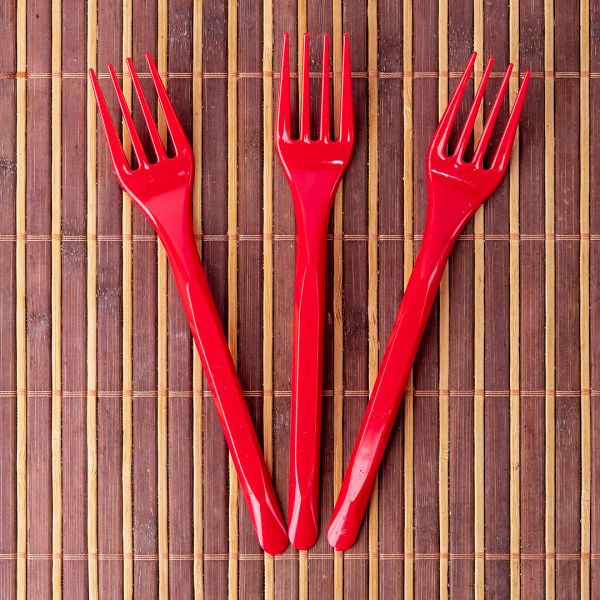 Виделки 16см 100шт червоні