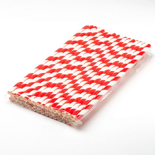 Трубочки паперові d=6 мм L=197 мм 50 шт червоні