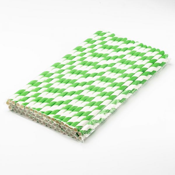 Трубочки паперові d=6 мм L=197 мм 50 шт зелені